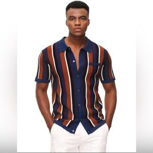 PAUL JONES Multicolor Striped Short
Sleeve T-Shirt Size 2XL